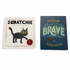 Scratchie Touch Feel Venture & Tomorrow I'll Be Brave Toddler Small Board Books